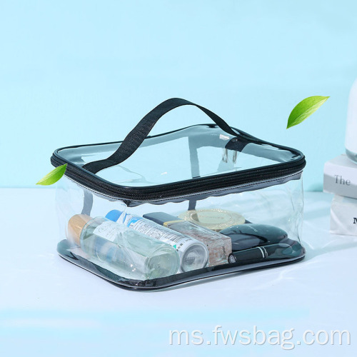 Beg Penyimpanan Perjalanan Kelengkapan menyusun kalis air PVC Portable Telus Beg Zipper Beg Kosmetik